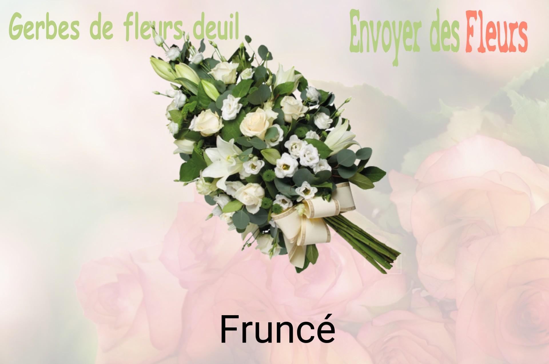 Gerbe de fleurs de deuil livrée à Fruncé